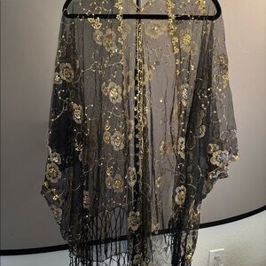 Black Sequin Kimono/ Shawl